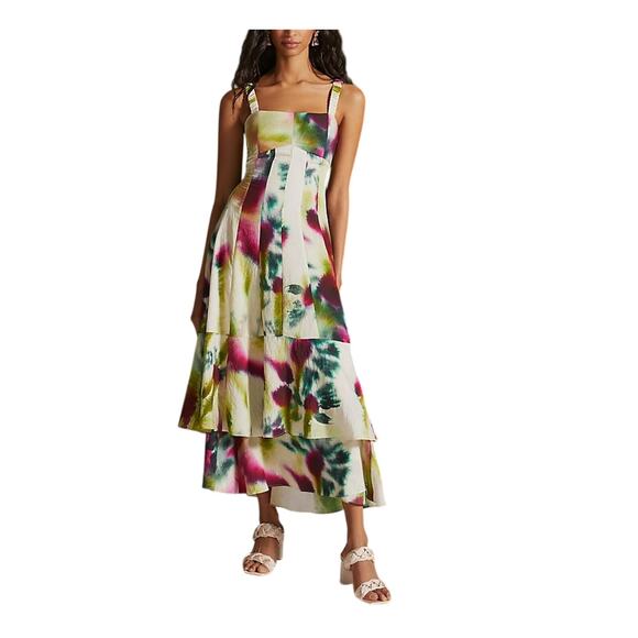 green emerald velvet dress Anthropologie Green Chiffon Tie Front 
